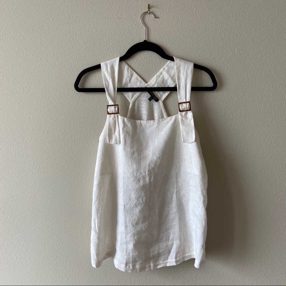 Massimo Dutti White Linen Tank